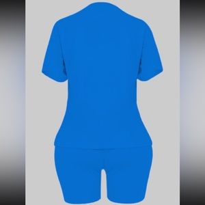 Blue two piece short set